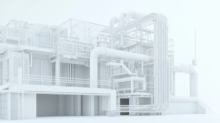 Fototapeta premium Innovative Sustainable Modular Home HVAC System Design Illustration | Energy Efficiency and Eco-Friendly Living