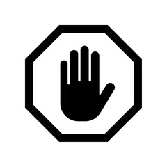Stop sign with hand icon