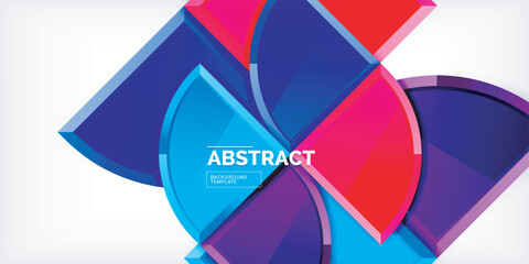 Obraz premium Glossy circles geometric background. Vector Illustration For Wallpaper, Banner, Background, Card, Book Illustration, landing page