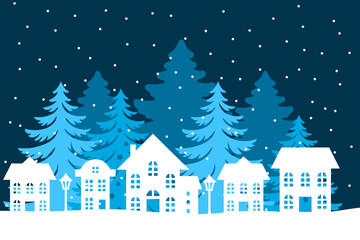 Fototapeta premium Christmas vector illustration, Christmas blue festive backgorund 