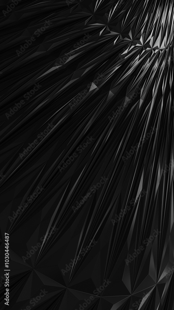 Aufkleber 3d abstract black background. low poly triangle. 3d rendering illustration not ai