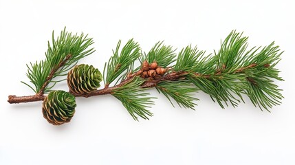 Festive pine branch with cones for holiday decor