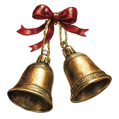 Santa's Sleigh Bells: A Festive PNG Illustration for Holiday Designs