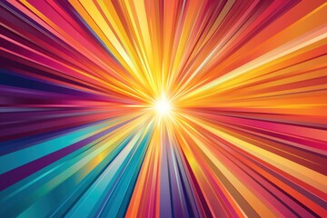 Vibrant Abstract Sunburst with Colorful Sharp Rays of Light and Energy