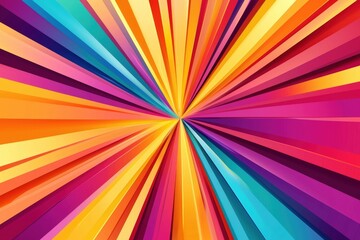 Vibrant Abstract Sunburst with Sharp Colorful Rays and Dynamic Energy