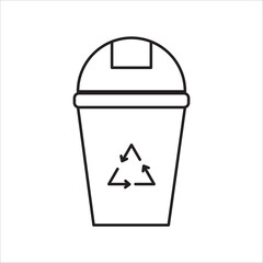 Trash can icon outline vector