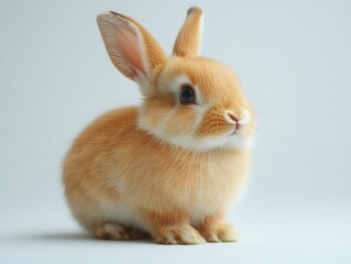 charming rabbit isolated against a pure white background, showcasing exquisite detail in fur texture and expression, embodying innocence and whimsy