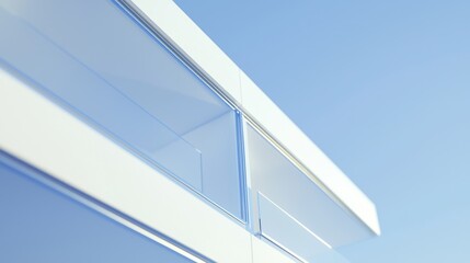 Fototapeta premium Eco-Friendly Modular Home: Energy-Efficient Windows Close-Up 3D Render Illustration