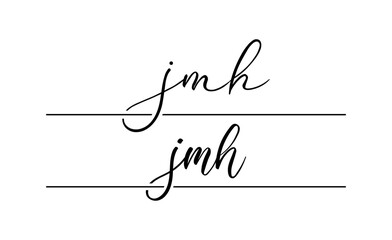 letter script jmh line logo black