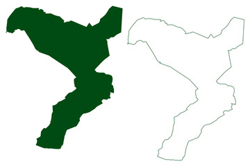 Atlixtac municipality (Free and Sovereign State of Guerrero, Mexico, United Mexican States) map vector illustration, scribble sketch Atlixtac map