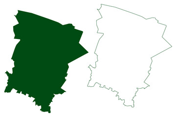 Atoyac municipality (Free and Sovereign State of Guerrero, Mexico, United Mexican States) map vector illustration, scribble sketch Atoyac de Álvarez map