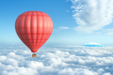 Fototapeta premium Majestic Hot Air Balloon Soaring in the Sky