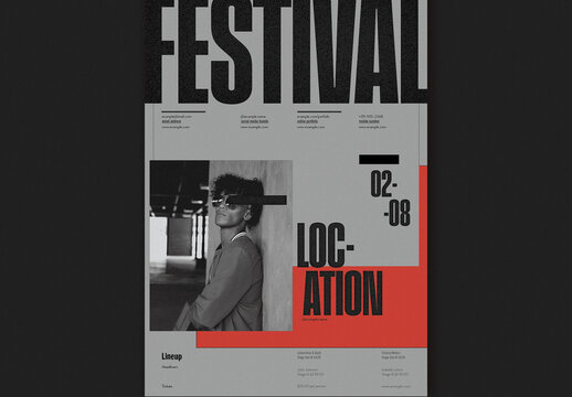 Red and Grey Retro Poster