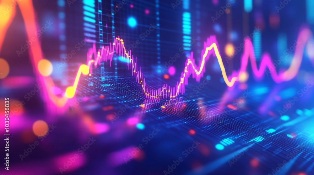 Poster vibrant digital data visualization background
