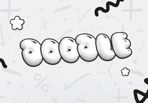 Monochromatic Doodle 3D Text Effect