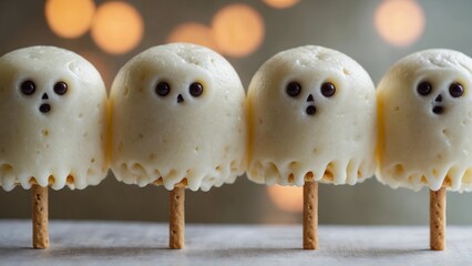 Sweet snacks in the form of ghosts for Halloween