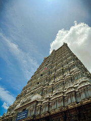 Obraz premium A Front Side Gopuram view of Shivan Temple inTiruvannamalai, Tamilnadu.