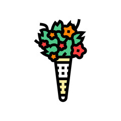 tussy mussy bouquet flower color icon vector. tussy mussy bouquet flower sign. isolated symbol illustration