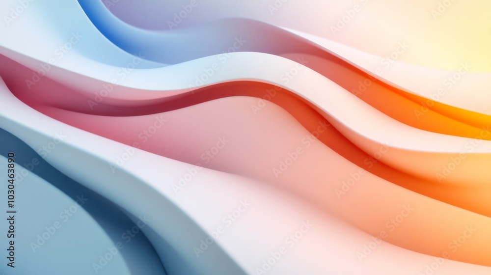 Aufkleber abstract waves in soft colors for modern backgrounds