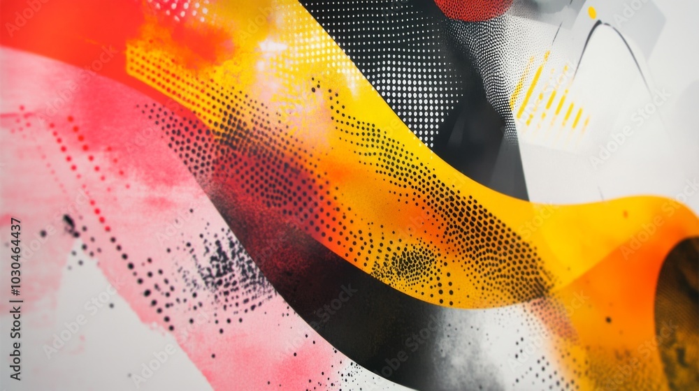 Poster abstract colorful art with flowing patterns and shapes