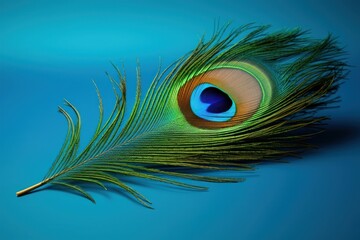 Obraz premium Krishna peacock feather pattern animal bird.