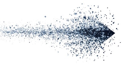 Obraz premium Disintegrating Pixel Arrows - Abstract Digital Art Design with Scattering Particles
