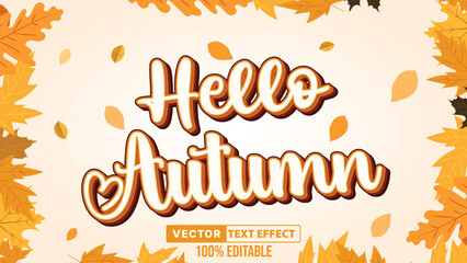 Hello Autumn Editable Text Effect with autumn theme