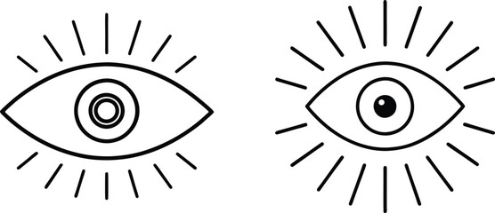 Two All-Seeing Eyes with Radiant Beams