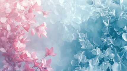 A soft pastel gradient background adorned with delicate floral patterns, creating a serene atmosphere