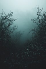 Moody Art Print with Elements of Nature and Chaotic Tones for Wall Decoration Generative AI