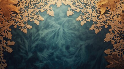 An elegant lace-like border made of intricate patterns inspired by Thanksgiving motifs