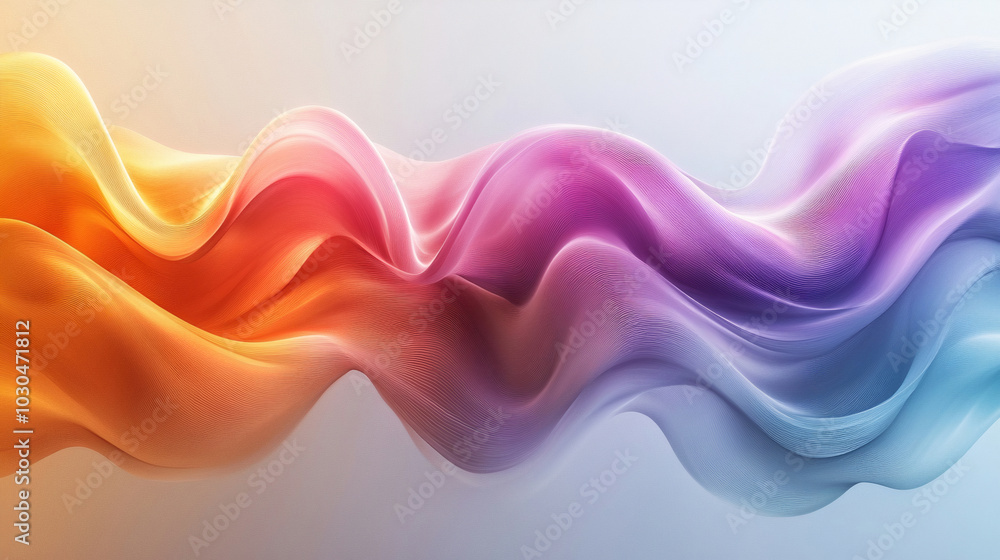 Aufkleber abstract background with smooth wavy shapes in bright colors. generative ai