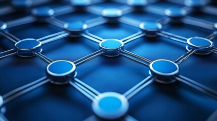 Fototapeta premium Abstract Blue Network Connection Concept Technology Background