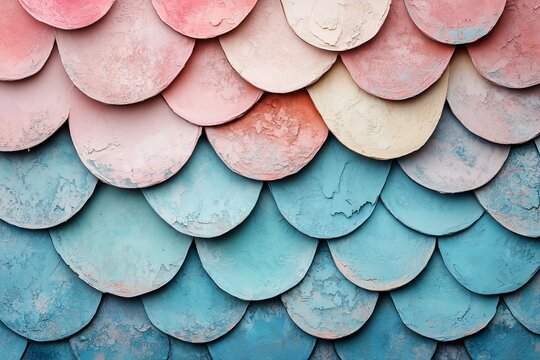 Simple pastel mermaid scale themed page border