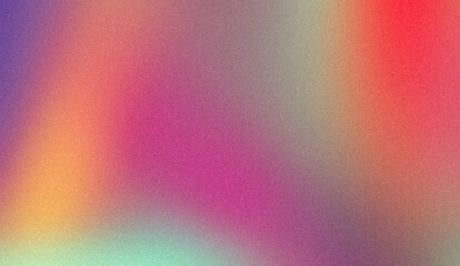 Vibrant colors grainy gradient background, red pink purple orange abstract noise texture backdrop design with glowing colors flow shaped, bright, noise effect, copy space.