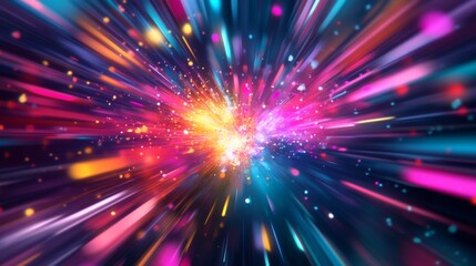 Vibrant Abstract Light Burst with Colorful Effects