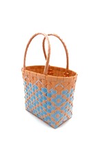 woven basket plastic on isolated white background