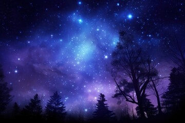 Night sky glows night landscape outdoors.