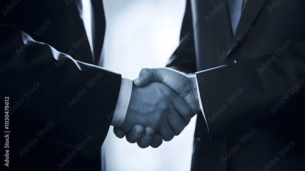 Wall mural two men shake hands in a business deal.