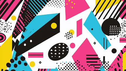 ポップでカラフルな幾何学模様の背景素材