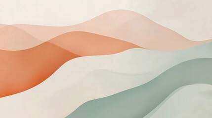 Obraz premium Soft Abstract Waves in Muted Colors
