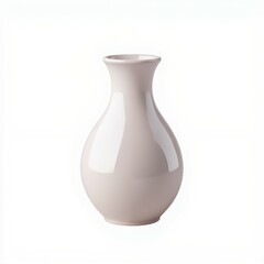A simple, elegant white vase with a curved shape, perfect for displaying flowers or as a decorative piece.