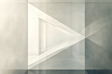 Abstract architectural design featuring a light-filled space with white walls and geometric shapes.