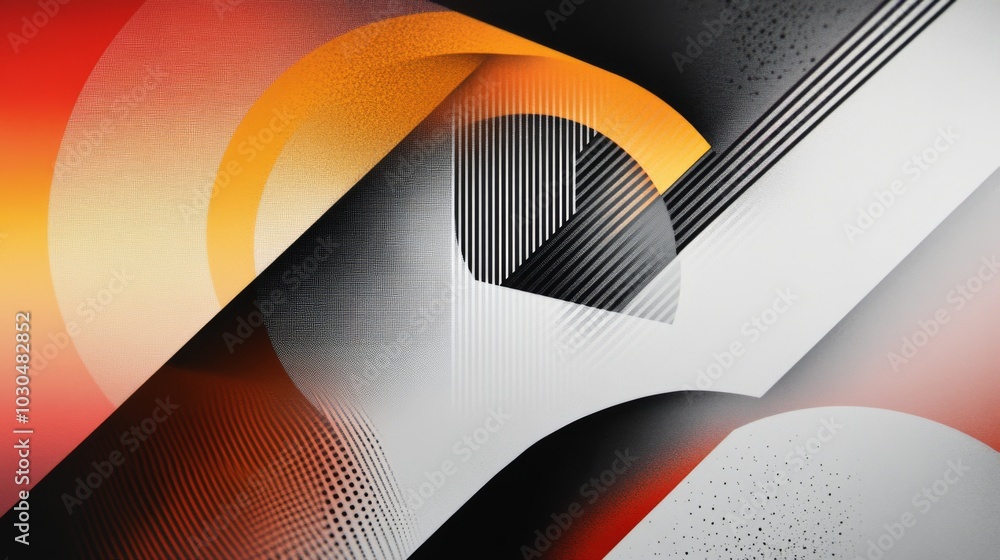 Poster abstract geometric composition with bold colors and lines