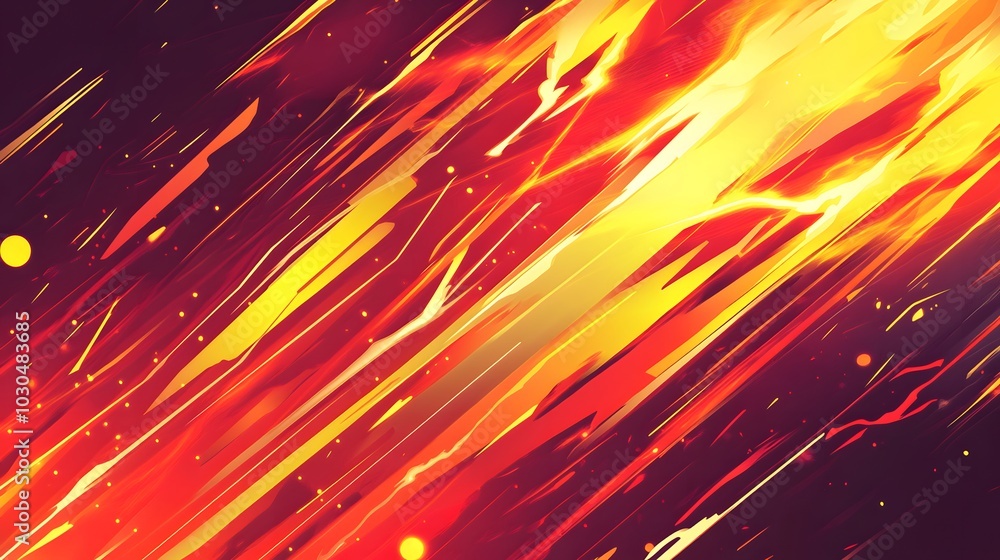 Aufkleber abstract red and yellow diagonal lines with glowing effect