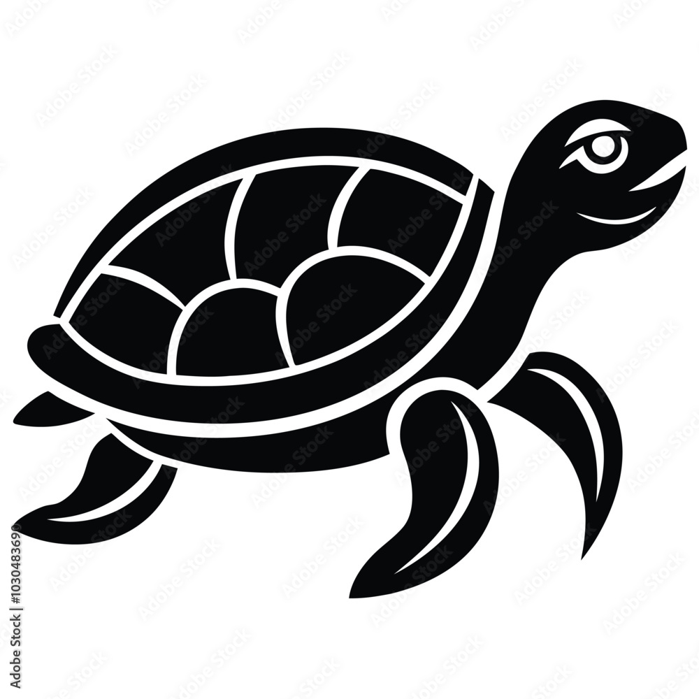 Wall mural Turtle Line Drawing Vector.