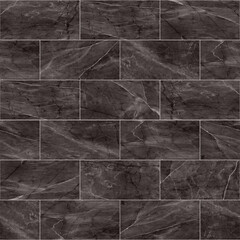 Seamless dark marble tiles texture material