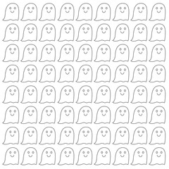 HALLOWEEN RETRO GHOSTS DESIGN PATTERN TEXTURE WALLART