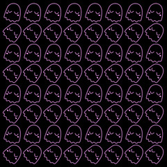 HALLOWEEN RETRO GHOSTS DESIGN PATTERN TEXTURE WALLART
