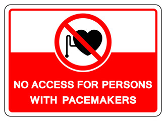 No Access For Persons With Pacemakers Symbol Sign, Vector Illustration, Isolate On White Background Label .EPS10